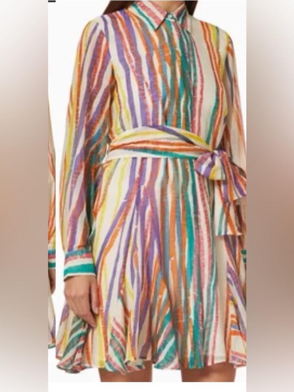 Marella Max Mara Fungo Dress Size 8 A line shirt dress cotton silk flowy
